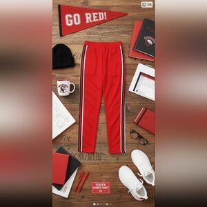 Red Track Pants Straight Leg Small Y2K